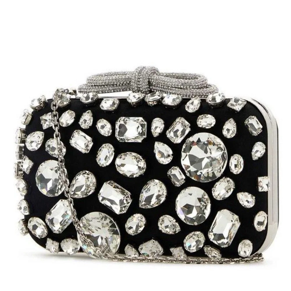 MACH & MACH
Bow Strass Satin Clutch Bag - Picture 5 of 16